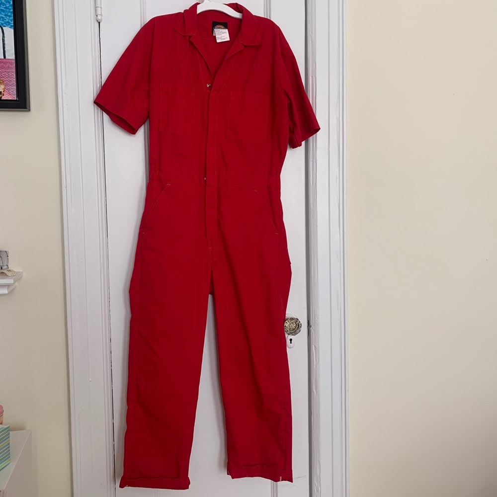 Dickies Mens Short Sleeve Red coverall jumpsuit, S